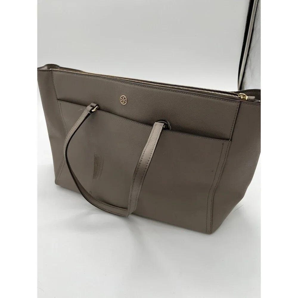 Tory Burch Robinson Tote Gray Heron (gray brown).